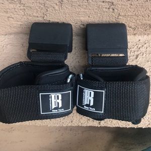 Weight lifting hooks heavy duty adjustable strap